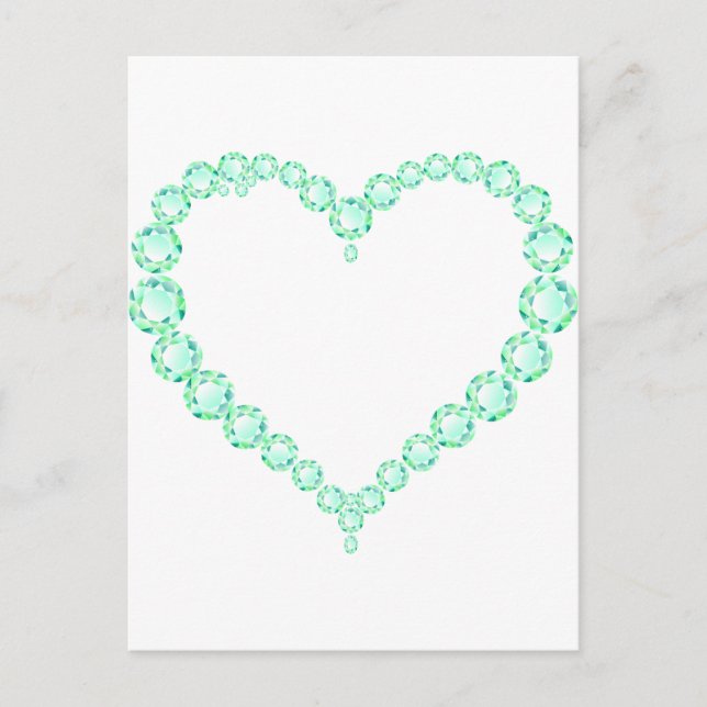 Emerald Jewel Heart Postcard (Front)