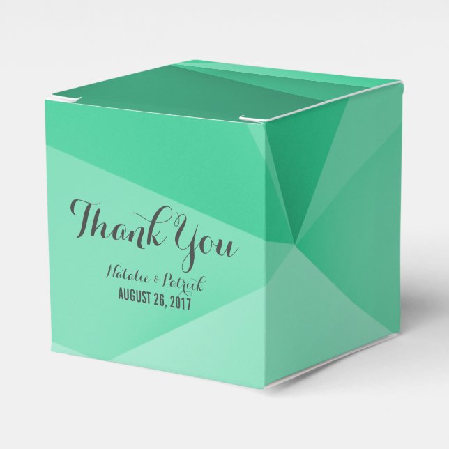 Emerald Jewel Tones Wedding Favour Boxes (Front Side)