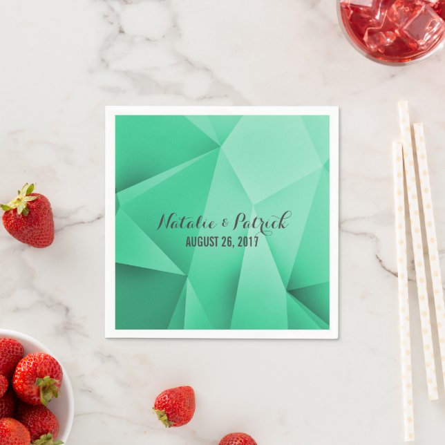 Emerald Jewel Tones Wedding Paper Napkins (Insitu)