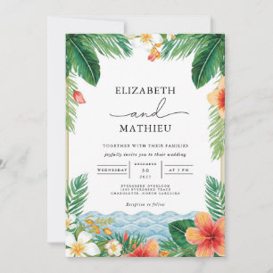 Emerald Jungle Archway Wedding Invitation