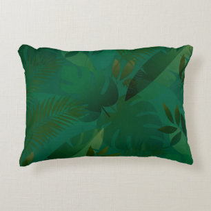 Emerald Jungle Exotic Mystic Tropical Leaves Decorative Cushion