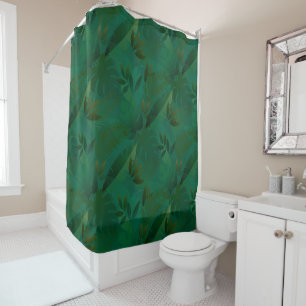 Emerald Jungle Exotic Mystic Tropical Leaves Shower Curtain