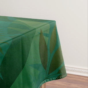 Emerald Jungle Exotic Mystic Tropical Leaves Tablecloth