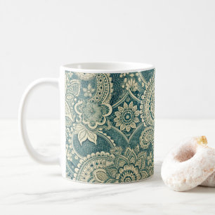 Emerald Lace Medallion Coffee Mug