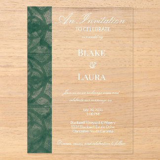 Emerald Lake Fall Muscadine Batik Custom Acrylic Invitations