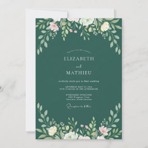 Emerald Leafy Vine Wedding Invitation