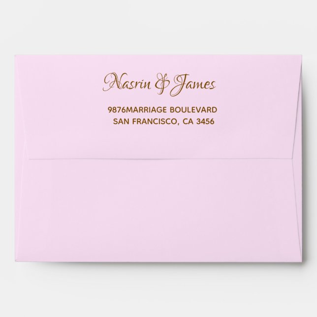Emerald Light Pink Return Address Envelope (Back (Top Flap))