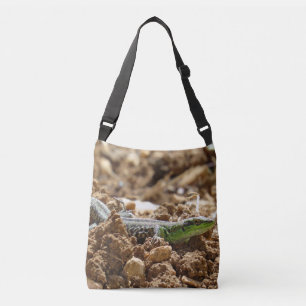 Emerald lizard Salamander in the earth Crossbody Bag