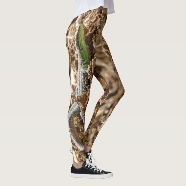 Emerald lizard Salamander in the earth      Leggings (Right)