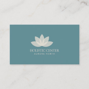 Emerald Lotus Flower Custom Name Yoga Business Card