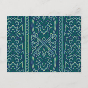 Emerald Lotus Tapestry Pattern - The White Lotus Postcard