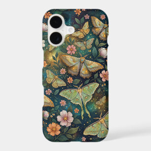 Emerald Luna Moth - Botanical Nature Collage