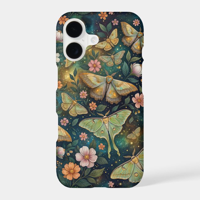 Emerald Luna Moth - Botanical Nature Collage (Back)