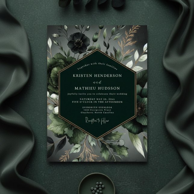 Emerald Lush Woodland Wedding Invitation (Creator Uploaded)