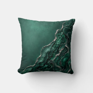 Emerald Malachite Geode Abstract Art Luxury Gift Cushion