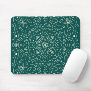 Emerald Mandala Mouse Pad