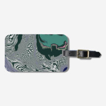 "Emerald Marble Flow" luggage tags