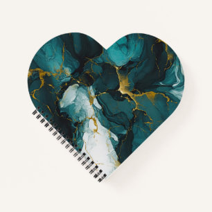 Emerald Marble with Golden Veins Notebook