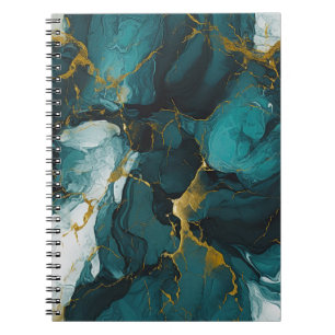 Emerald Marble with Golden Veins Notebook