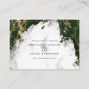 Emerald Marbled Watercolor Geode BarefootBride™ Business Card