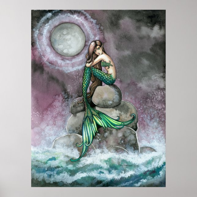 Emerald Mermaid Poster Print by Molly Harrison (Front)