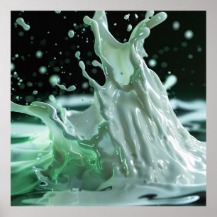 Emerald Milk Splash Art Poster