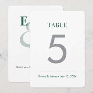 Emerald Minimalist Ampersand Table Number