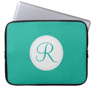 Emerald Monogram Laptop Sleeve