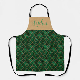 Emerald Moroccan Pattern – Luxury Style Apron