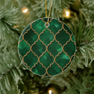 Emerald Moroccan Pattern – Luxury Style Ceramic Tree Decoration