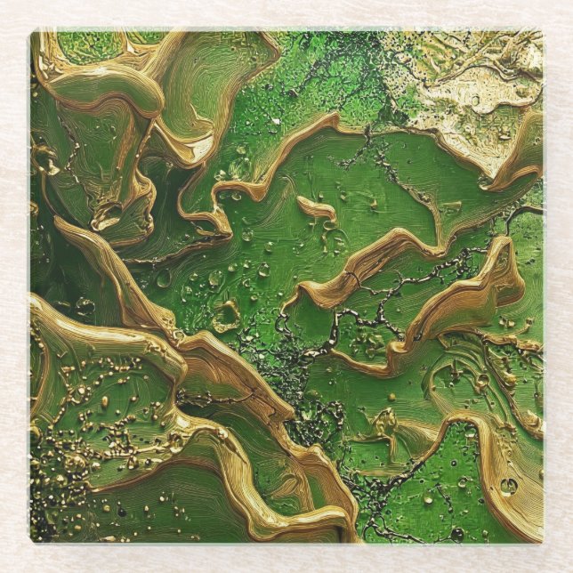 Emerald Motion Glass Coaster (Front)