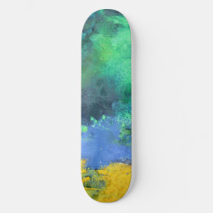 Emerald Ocean Aquamarine Abstract Skateboard