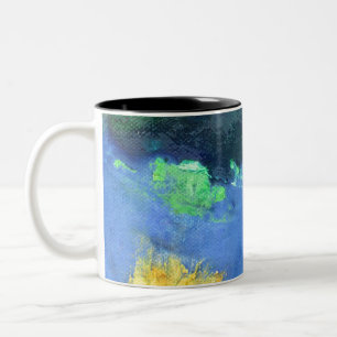 Emerald Ocean seascape in aquamarine Two-Tone Coffee Mug