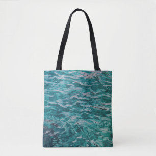 Emerald Ocean Waves Tote Bag