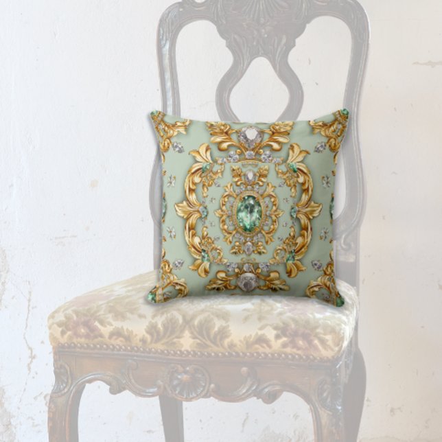  Emerald on Gold Leaf Cushion (Creator Uploaded)