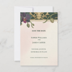 Emerald Orchid Baroque Save The Date Card