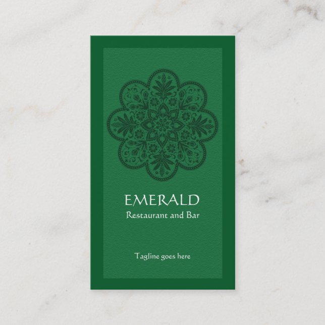 Emerald Ornament Business Card (Front)