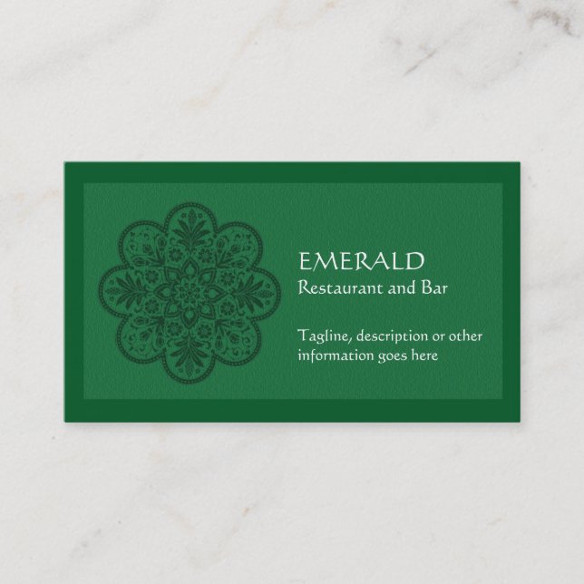 Emerald Ornament Business Card (Front)