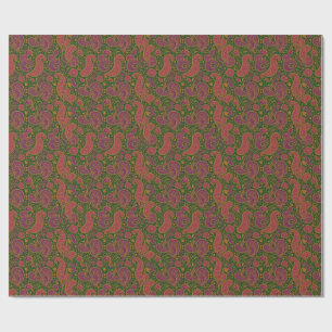 Emerald Paisley Diwali Wrapping Paper
