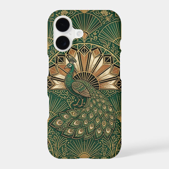 Emerald Peacock iPhone 17 Slim Fit Case (Back)