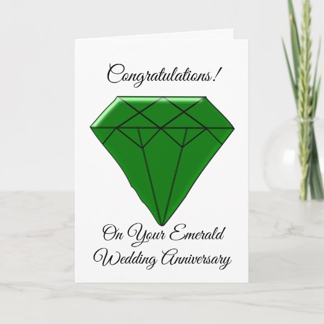 Emerald Personalised 55th Wedding Anniversary Card (Front)