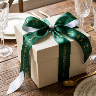 Emerald Personalised Anniversary Gift Satin Ribbon