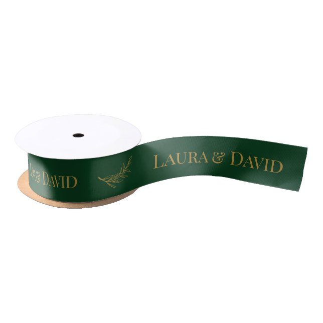 Emerald Personalised Wedding Gift Ribbon Satin Ribbon (Spool)