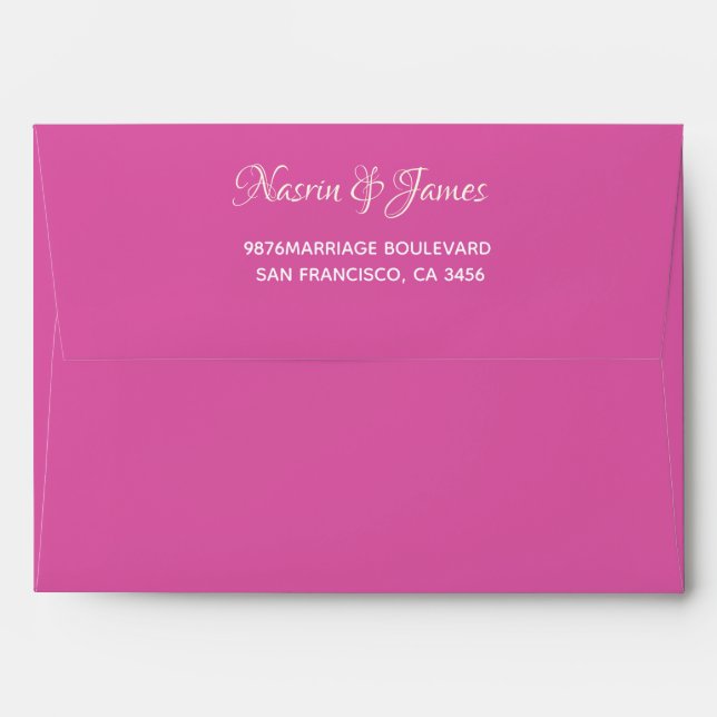 Emerald Pink Return Address Envelope (Back (Top Flap))