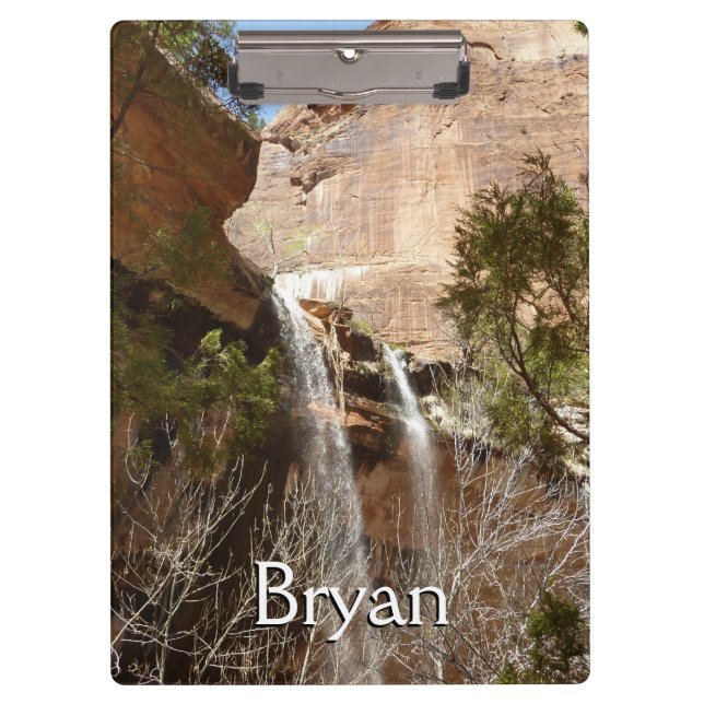Emerald Pool Falls I from Zion National Park Clipboard (Front)