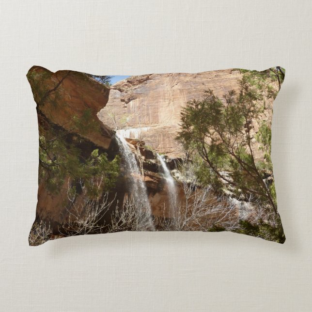 Emerald Pool Falls I from Zion National Park Decorative Cushion (Front)