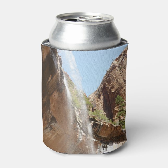 Emerald Pool Falls II from Zion National Park Can Cooler (Can Front)