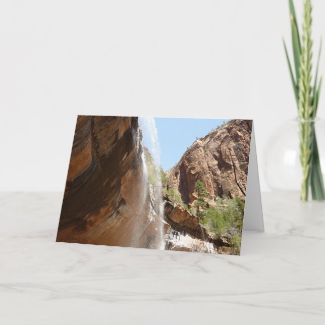 Emerald Pool Falls II from Zion National Park Card (Front)