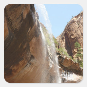 Emerald Pool Falls II from Zion National Park Square Sticker