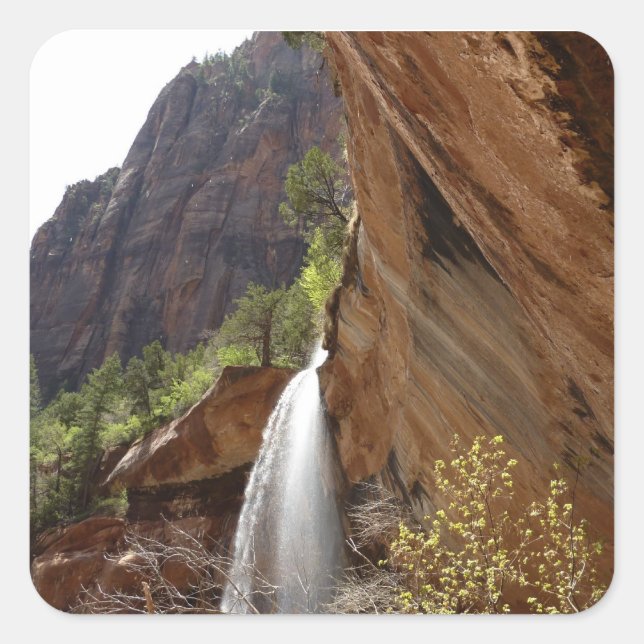 Emerald Pool Falls III from Zion National Park Square Sticker (Front)